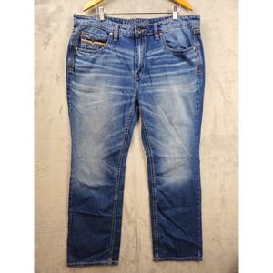 Cody James Jeans Mens 40x31.5 Blue Straight Leg Bootcut Medium Wash Denim